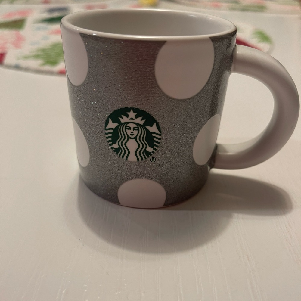 Starbucks espresso cup 3oz. 2019 NWT. Gray&White polka dots. 🩶You’ll love it!🩶